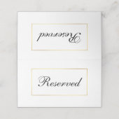 黒モダンエレガント白結婚予約 プレイスカード (外部開封)