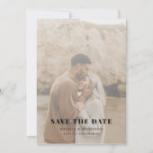 黒モダンエレガント白結婚式招待状 招待状 (正面)