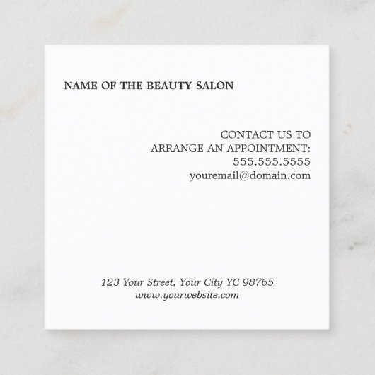 黒モダンエレガント白美しい ロイヤリティカード (裏面)