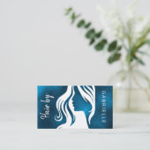 黒モダンエレガント白美容師海軍 名刺 (スタンド正面)