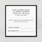 黒モダンエレガント白 紹介カード (裏面)