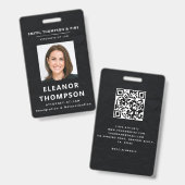 黒モダンエレガント社の写真企業のQR バッジ (正面&裏面)