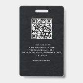 黒モダンエレガント社の写真企業のQR バッジ (裏面)