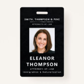 黒モダンエレガント社の写真企業のQR バッジ (正面)