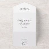 黒モダンエレガント結婚の写真QRコード オールインワン招待状 (外側)