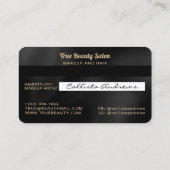 黒モダンエレガント絹クレジットカード 名刺 (裏面)