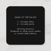 黒モダンエレガント美しいサロン 予約カード (裏面)