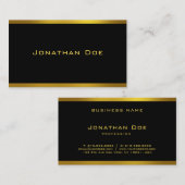 黒モダンエレガント色と金ゴールドクールデザインテンプレート 名刺 (正面/裏面)