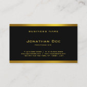 黒モダンエレガント色と金ゴールドクールデザインテンプレート 名刺 (裏面)