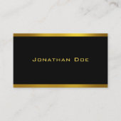 黒モダンエレガント色と金ゴールドクールデザインテンプレート 名刺 (正面)