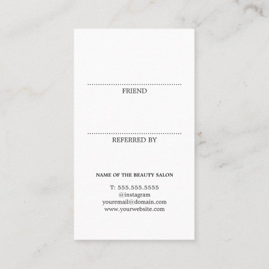 黒モダンエレガント赤はっきりした美しいサロン 紹介カード (裏面)