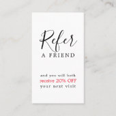 黒モダンエレガント赤はっきりした美しいサロン 紹介カード (正面)