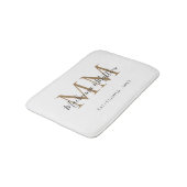 黒モダンエレガント金ゴールドの新しいモノグラム名 バスマット (アングル)