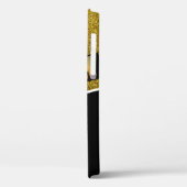 黒モダンエレガント金ゴールドグリッターモノグラム写真 Case-Mate iPhoneケース (裏面 / 左)