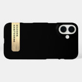 黒モダンエレガント金ゴールドフェイクブラッシュメタルシック Case-Mate iPhoneケース (裏面 (横))