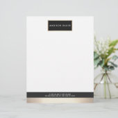 黒モダンエレガント金ゴールドプラークプロフェッショナル レターヘッド (スタンド正面)