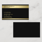 黒モダンエレガント金ゴールドプロフェッショナルテンプレート 名刺 (正面/裏面)