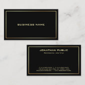 黒モダンエレガント金ゴールドプロフェッショナルテンプレート 名刺 (正面/裏面)