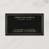 黒モダンエレガント金ゴールドプロフェッショナルテンプレート 名刺 (裏面)