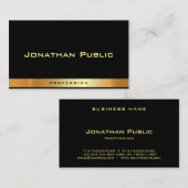 黒モダンエレガント金ゴールドプロフェッショナルテンプレート 名刺 (正面/裏面)