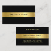 黒モダンエレガント金ゴールドプロフェッショナルテンプレート 名刺 (正面/裏面)