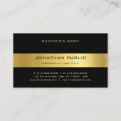 黒モダンエレガント金ゴールドプロフェッショナルテンプレート 名刺 (裏面)