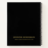 黒モダンエレガント金ゴールドプロフェッショナルロゴ ノートブック (裏面)