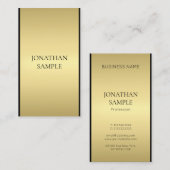 黒モダンエレガント金ゴールドプロフェッショナル最高の 名刺 (正面/裏面)