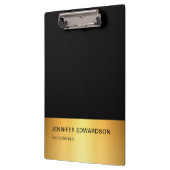 黒モダンエレガント金ゴールドプロフェッショナル クリップボード (左)