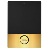 黒モダンエレガント金ゴールドプロフェッショナル クリップボード (裏面)