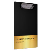 黒モダンエレガント金ゴールドプロフェッショナル クリップボード (右)