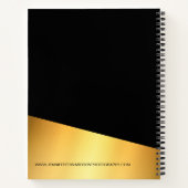 黒モダンエレガント金ゴールドプロフェッショナル ノートブック (裏面)