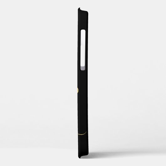 黒モダンエレガント金ゴールドモノグラムの手書き Case-Mate iPhoneケース (裏面 / 左)