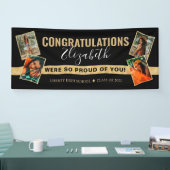 黒モダンエレガント金ゴールド写真校卒業 横断幕 (トレードショー)