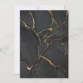 黒モダンエレガント金ゴールド大理石はだしの花嫁™ 招待状 (裏面)