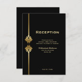 黒モダンエレガント金ゴールド披露宴 エンクロージャーカード (正面/裏面)