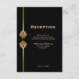 黒モダンエレガント金ゴールド披露宴 エンクロージャーカード