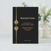 黒モダンエレガント金ゴールド披露宴 エンクロージャーカード (スタンド正面)