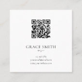 黒モダンエレガント金ゴールド水色 スクエア名刺 (裏面)