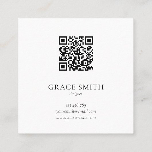 黒モダンエレガント金ゴールド水色 スクエア名刺 (裏面)