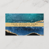 黒モダンエレガント金ゴールド瑪瑙 名刺 (正面)