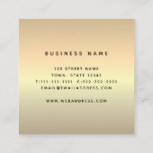 黒モダンエレガント金ゴールド スクエア名刺 (裏面)