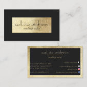 黒モダンエレガント金フォイル縁ど箱 名刺 (正面/裏面)
