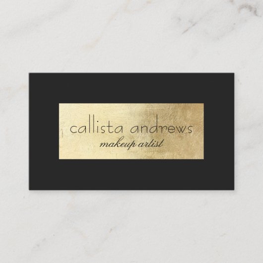 黒モダンエレガント金フォイル縁ど箱 名刺 (正面)