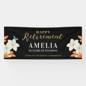 黒モダンエレガント除フローラ金ゴールドスクリプト 横断幕 (横)