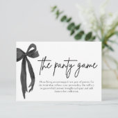 黒モダンエレガント頭がパンティのゲームカードを弓で 招待状 (スタンド正面)
