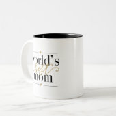 黒モダンエレガント黒と金ゴールドの世界のマム ツートーンマグカップ (正面左)