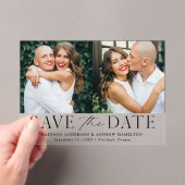 黒モダンエレガント2枚の写真データを保存 アクリル招待状 (インサイチュ (ポータブル))