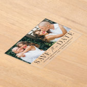 黒モダンエレガント2枚の写真データを保存 アクリル招待状 (レイダウン)