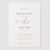 黒モダンエレガント・書道結婚の ベラム紙招待状 (正面)